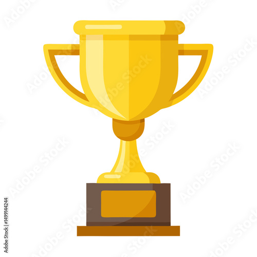 a golden trophy cup no background vector file.