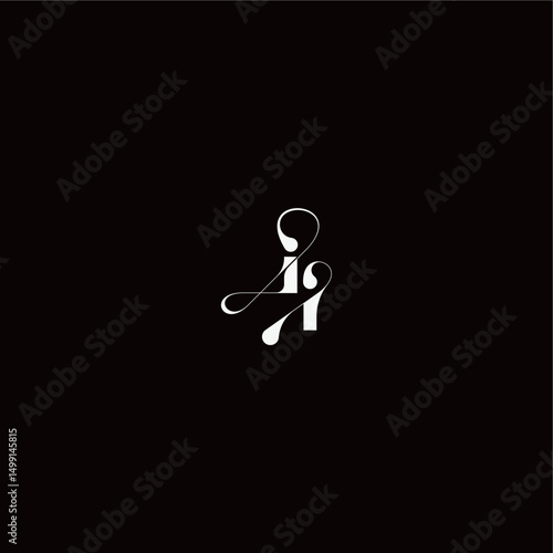 organic hairline logo wedding typography initial letter monogram style and elegant concept II