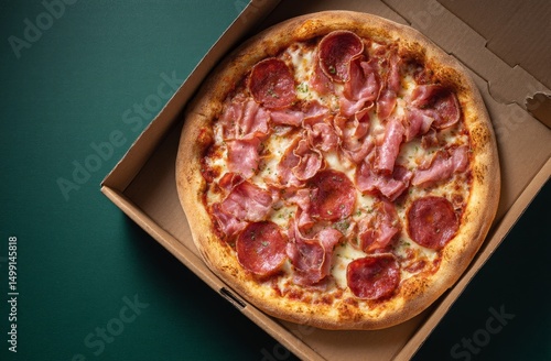 A delicious pizza with asso...