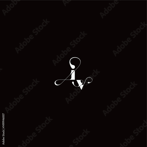 organic hairline logo wedding typography initial letter monogram style and elegant concept IV