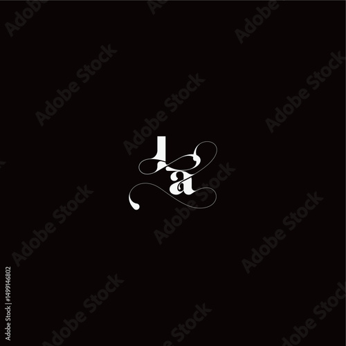 organic hairline logo wedding typography initial letter monogram style and elegant concept LA