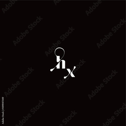 organic hairline logo wedding typography initial letter monogram style and elegant concept HX