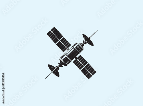 Spacecraft Satellite Orbiting in a Celestial Scene