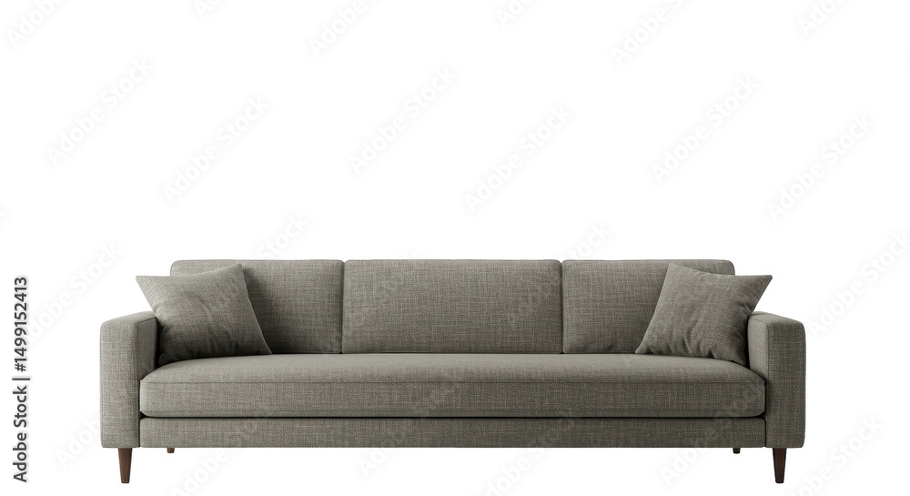 Obraz premium Isolated Modern Sofa with Cushions, Neutral Tone