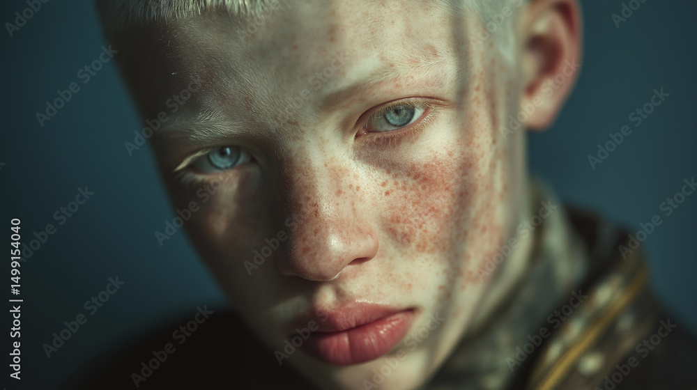 portrait of an albino man portrait of an albino man