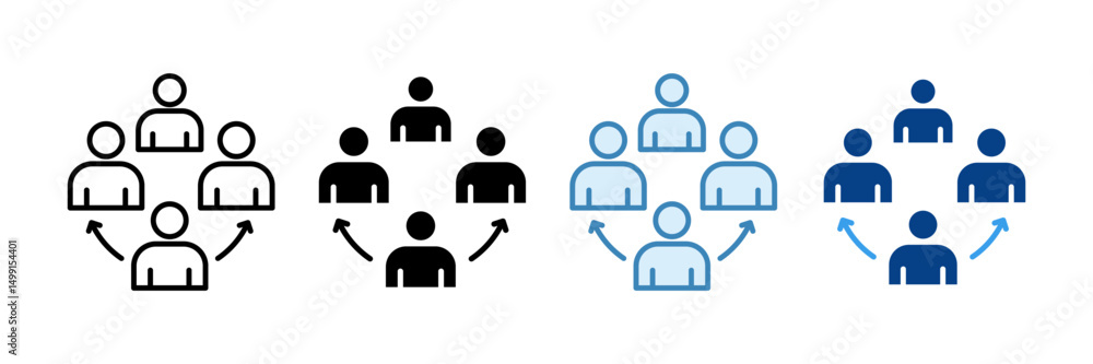 Cross Functional Team Icon Set Multiple Style Collection Cross Functional Team Icon Set Multiple Style Collection