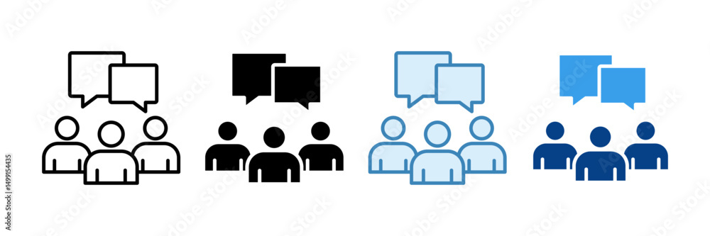 Fototapeta premium Group Interaction Icon Set Multiple Style Collection