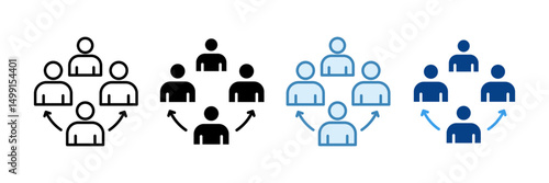 Cross Functional Team Icon Set Multiple Style Collection