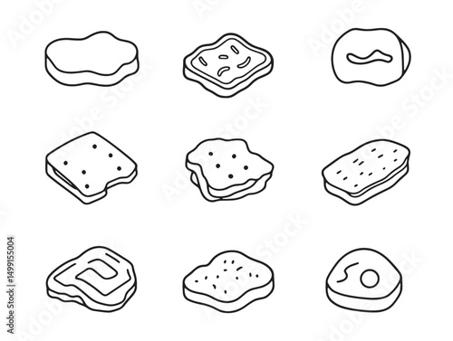 hand drawn hash browns sketch style line art vector