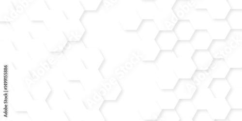 Background with hexagons . Abstract background with lines . white texture background . hexagon abstract background. Surface polygon pattern with glowing hexagon paper texture and futuristic business