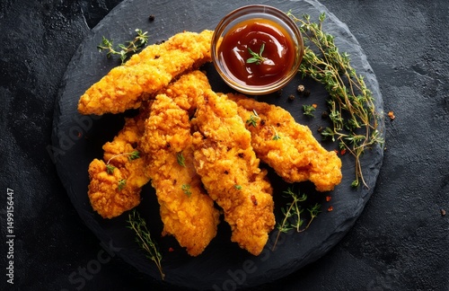Crispy chicken tenders serv...