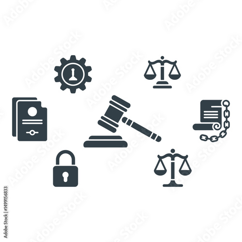 Unveiling Law and Order A Symbolic Display of Legal Safeguards Justice and Regulation set against a