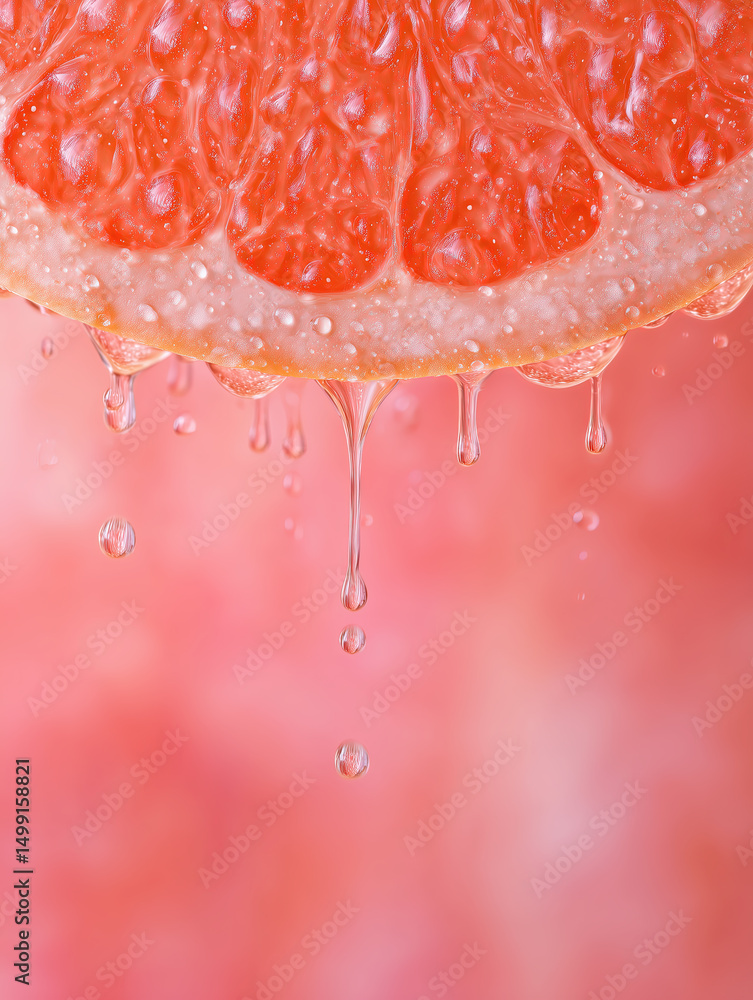 Fototapeta premium red grapefruit with water drops
