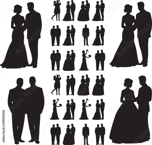 Bride and Groom Silhouette SVG – Elegant Wedding Couple for Cricut & Decor

Just Married Clipart – Romantic Bride & Groom PNG for Invitations & Crafts

Wedding Couple SVG Bundle – Mr and Mrs Design fo
