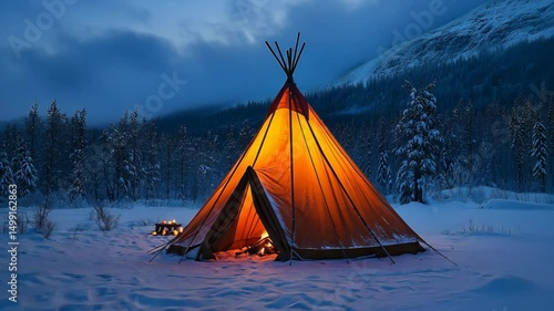 Warmly lit cabin interior reflects Scandinavian winter traditions of comfort, togetherness, and natural design during long dark months.
