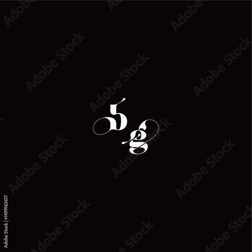 wedding typography initial monogram style and elegant concept BG organic hairline logo letter