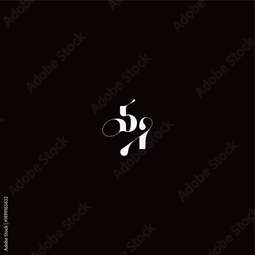 wedding typography initial monogram style and elegant concept BI organic hairline logo letter