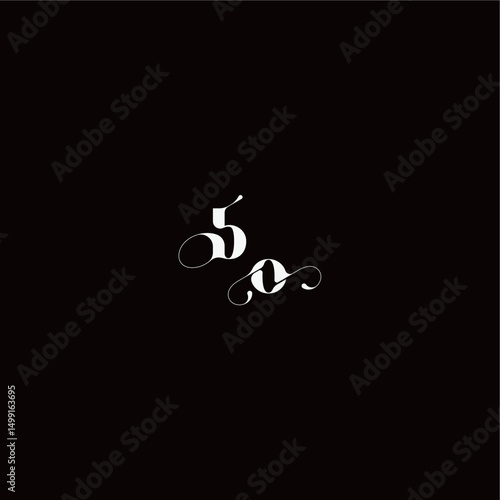 wedding typography initial monogram style and elegant concept BO organic hairline logo letter
