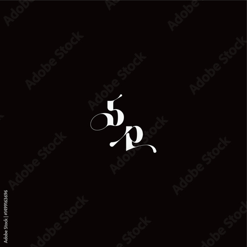wedding typography initial monogram style and elegant concept BP organic hairline logo letter