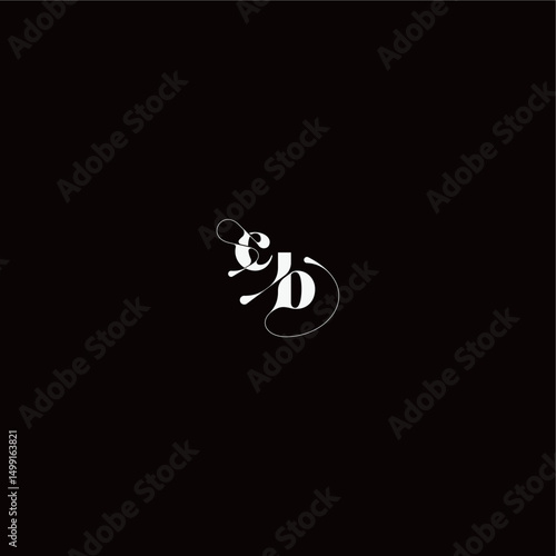 wedding typography initial monogram style and elegant concept CB organic hairline logo letter
