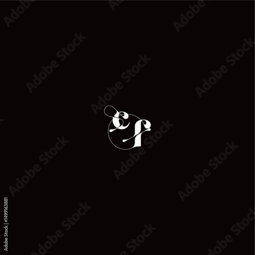 wedding typography initial monogram style and elegant concept CF organic hairline logo letter