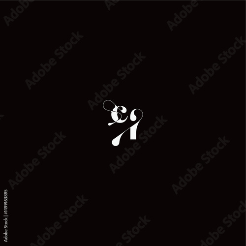 wedding typography initial monogram style and elegant concept CI organic hairline logo letter