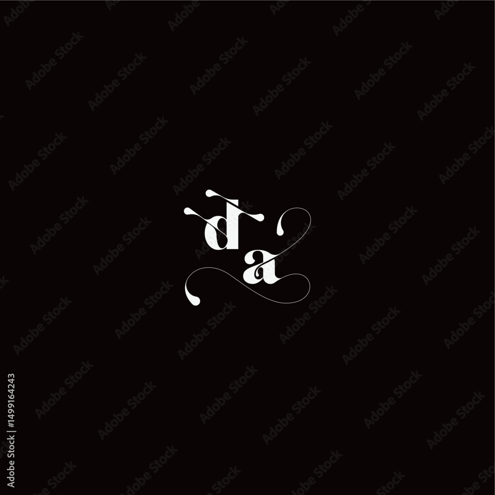 wedding typography initial monogram style and elegant concept DA organic hairline logo letter wedding typography initial monogram style and elegant concept DA organic hairline logo letter
