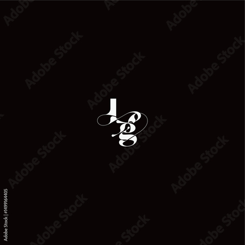 wedding typography initial monogram style and elegant concept LG organic hairline logo letter