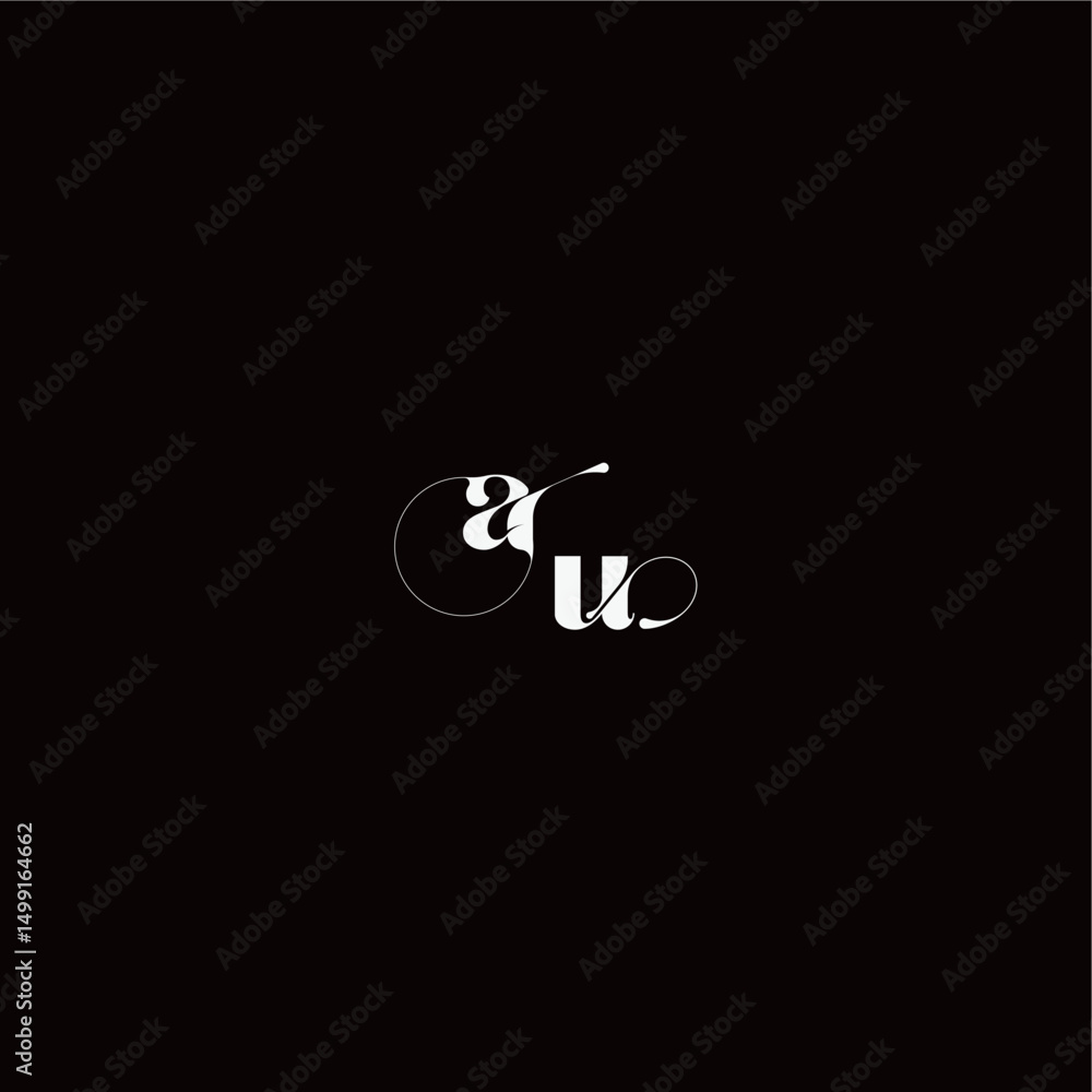wedding typography initial monogram style and elegant concept AU organic hairline logo letter wedding typography initial monogram style and elegant concept AU organic hairline logo letter