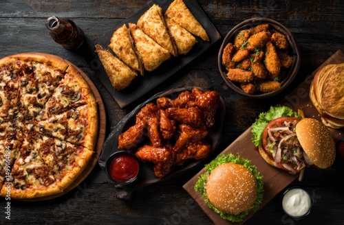Variety of fast food items ...
