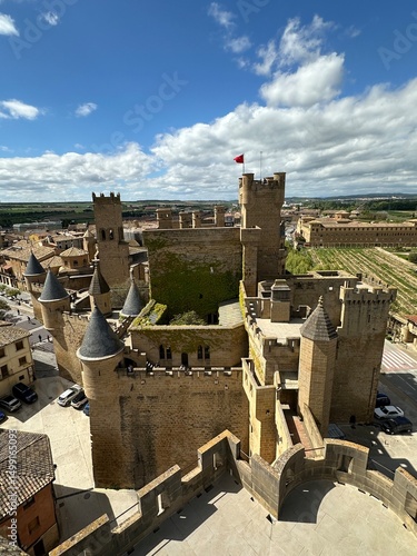 Vue d'Olite et d'une partie du château depuis les tours