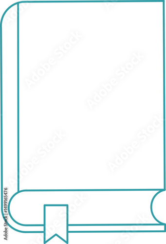 Hardcover book with bookmark. Minimal linear icon