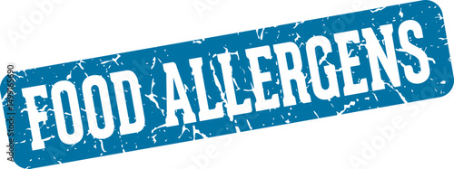 food allergens rectangular sign. food allergens stamp