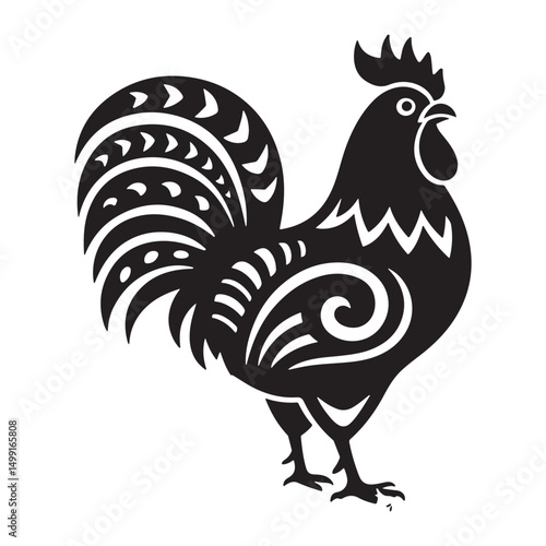 Silhouette Tribal Rooster