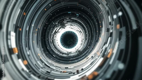 Wallpaper Mural Abstract digital tunnel with glowing center and concentric design pattern representing data transfer, tech network and futuristic communication concept. Torontodigital.ca