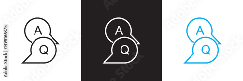 Questions and answers icon with speech bubble and q and a letters.  Vector for websites, mobile interfaces, presentations, banner, visual branding etc. Vector illustration. EPS 10