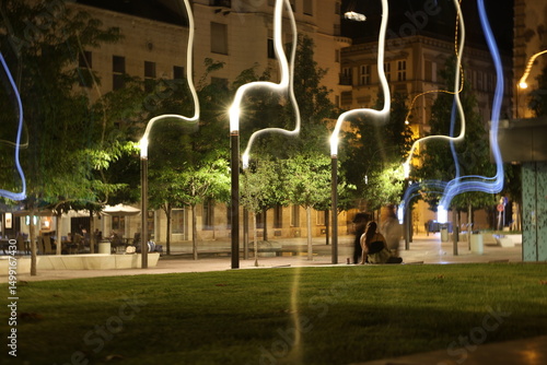 Canvas Print Budapest at night, play of light