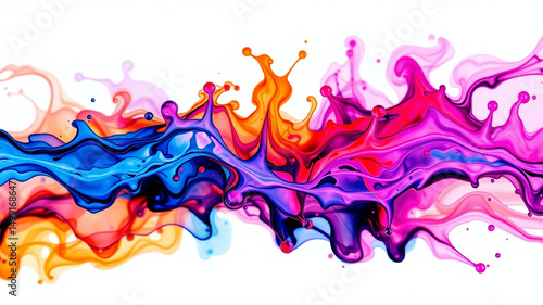 Vibrant colorful paint splashes abstract background
