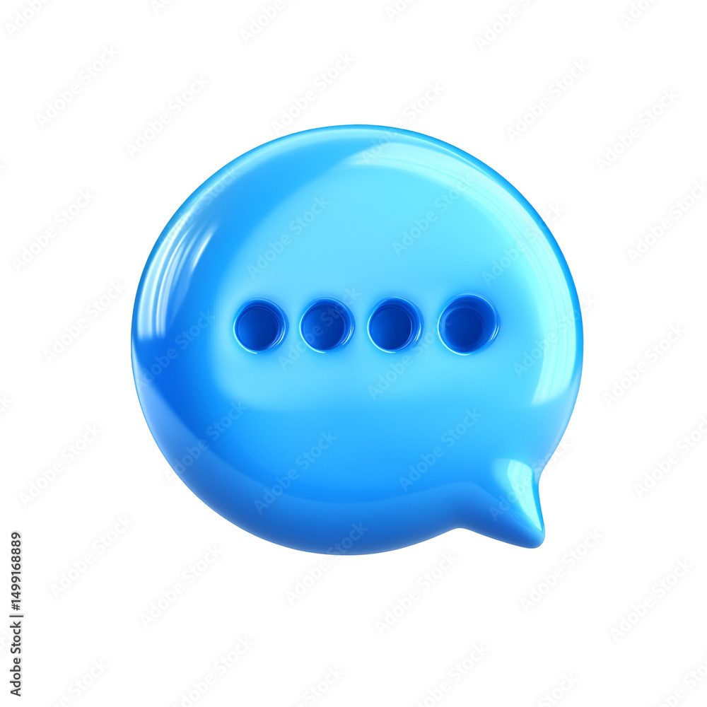 Fototapeta premium Glossy Blue Speech Bubble Loading Icon Digital Communication
