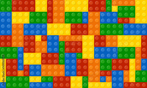 Colorful building blocks toy seamless pattern vector