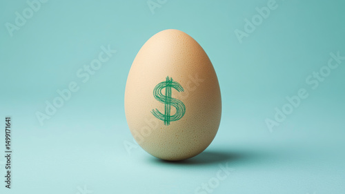 Wallpaper Mural Egg with dollar sign symbolizing savings and financial growth. Torontodigital.ca
