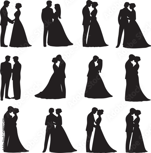 Bride and Groom Silhouette SVG – Elegant Wedding Couple for Cricut & Decor

Just Married Clipart – Romantic Bride & Groom PNG for Invitations & Crafts

Wedding Couple SVG Bundle – Mr and Mrs Design fo
