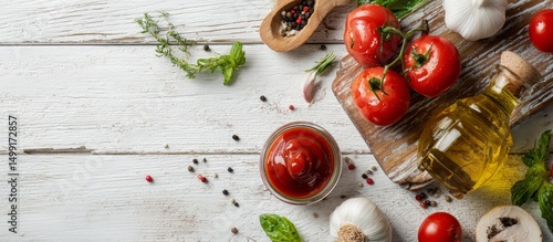 Fresh tomatoes, herbs, and ...