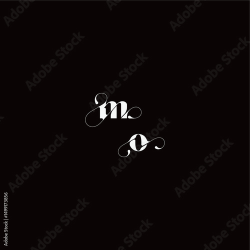 wedding typography initial monogram style and elegant concept MO organic hairline logo letter