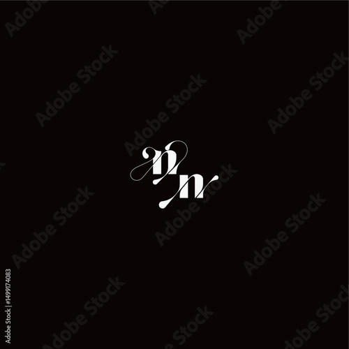 wedding typography initial monogram style and elegant concept NN organic hairline logo letter
