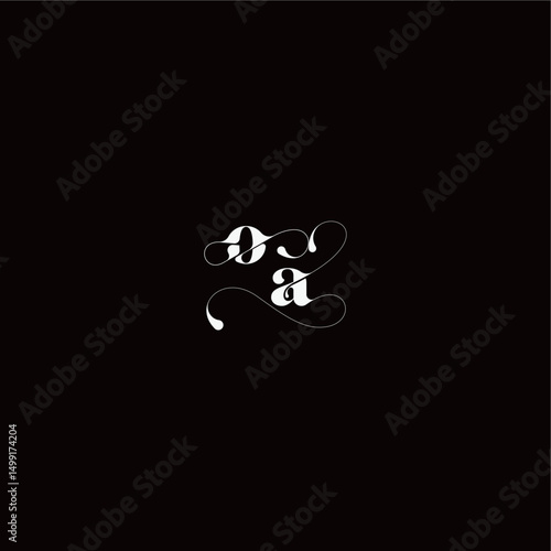 wedding typography initial monogram style and elegant concept OA organic hairline logo letter