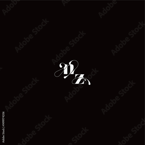 wedding typography initial monogram style and elegant concept NZ organic hairline logo letter