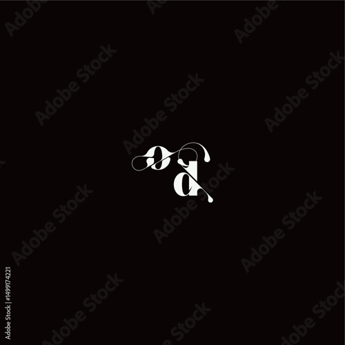 wedding typography initial monogram style and elegant concept OD organic hairline logo letter