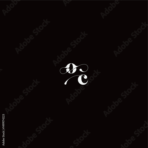 wedding typography initial monogram style and elegant concept OC organic hairline logo letter
