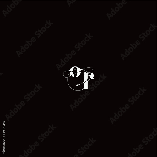 wedding typography initial monogram style and elegant concept OF organic hairline logo letter